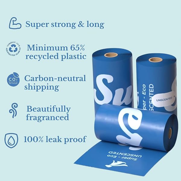 Eco-Friendly Dog Poop Bags - Guaranteed Leak-Proof, Extra Thick & Strong Dog Waste Bags, Geranium Scented, Made from certified post-consumer recycled plastic, 270 Count - 2