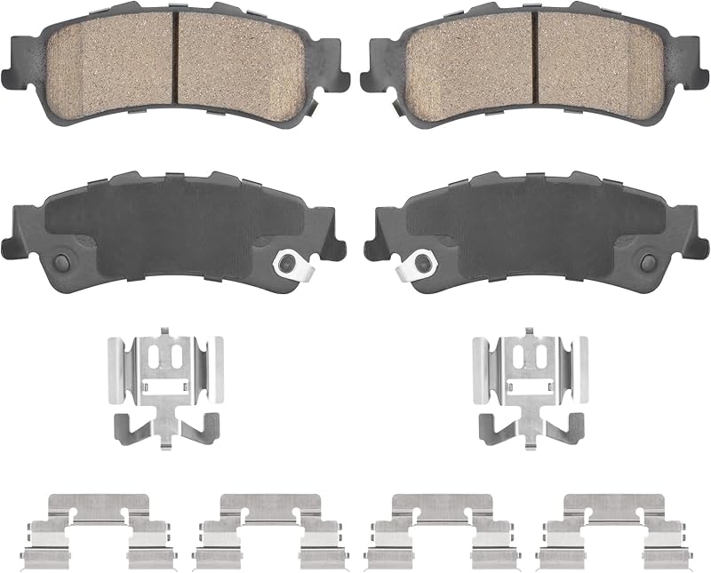 Pastilhas de freio traseiras cerâmicas Aeagle para Chevrolet Silverado 1500, GMC Sierra 1500 e outros modelos – 4 unidades