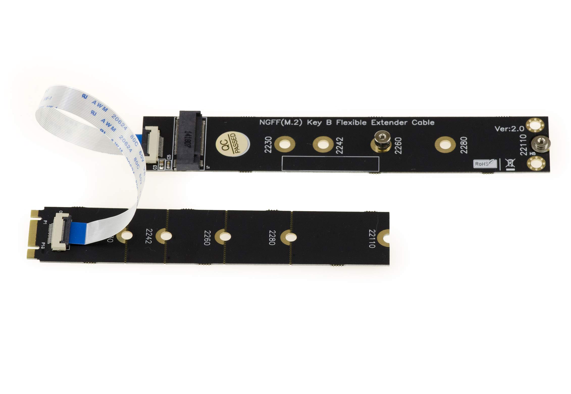 KALEA-INFORMATIQUE KALEA-INFORMATIQUE. Riser extender M.2 NGFF B Key for SSD M2 SATA type. Variable length 15 or 20cm.