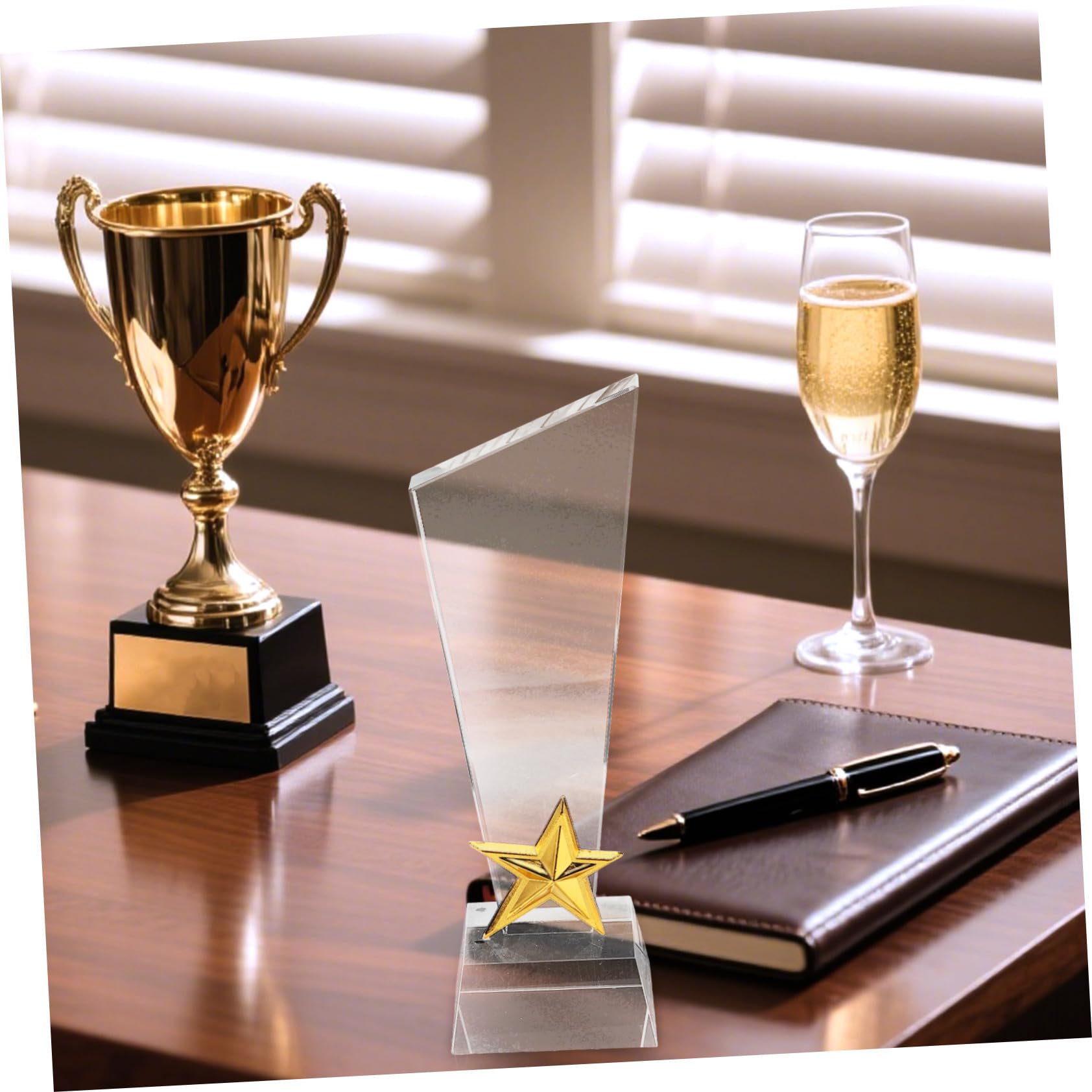 Cabilock de Cristal Creativo Estrella Cinco Puntas Copa Premio Deportivo Personalizable para Competición Fiesta Graduación y Reconocimiento Estudiantil