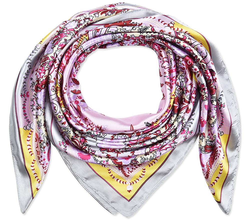 corciova 35x35 Large Square Satin Hair Scarf for Women – Silk-Feel Head Wrap, Night Protection, Fashion Bandana & Headscarf