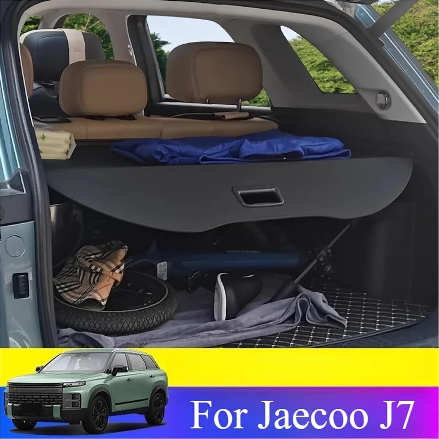 for Jaecoo J7 Trunk Cover Curtain Tail Box Storage Baffle Auto Supplies Interior Modification Body Kits Accessories(Canvas)