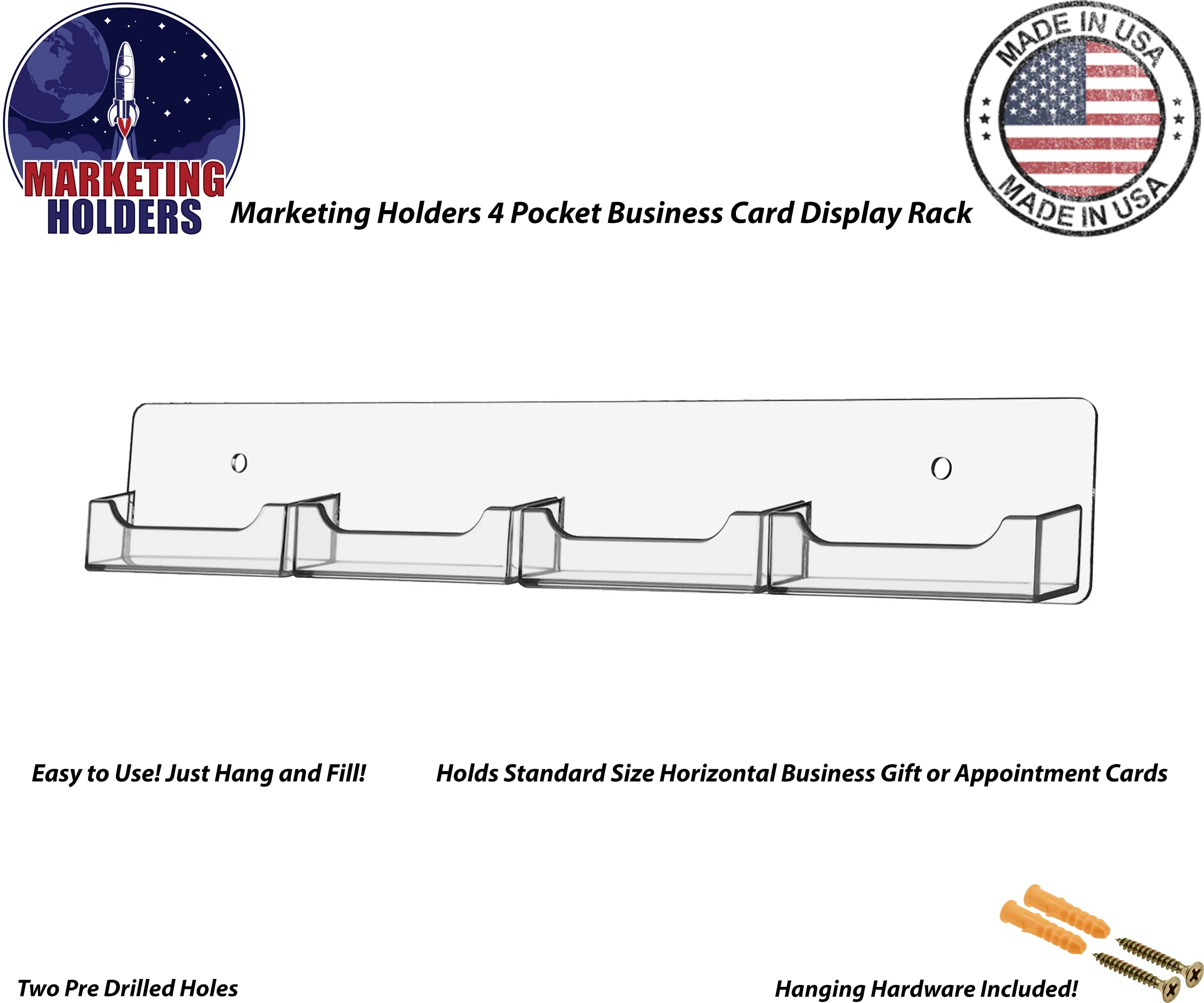 Supports de Marketing 4 Poche support mural pour cartes de visite Transparent et Noir