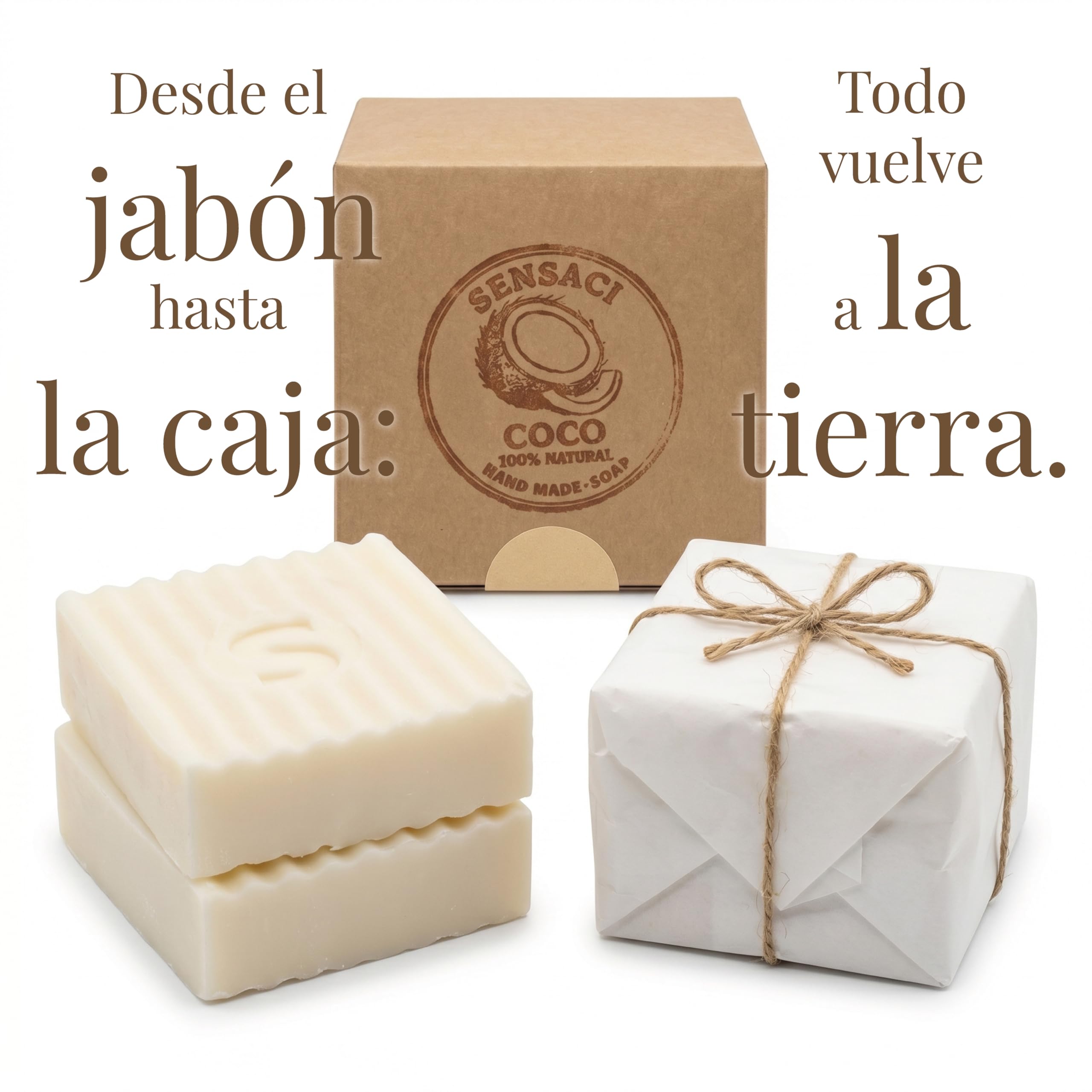 Jabón ROPA 100% Aceite de Coco Natural – Jabón para Ropa Íntima, Delicada y Bebé – Quitamanchas Artesanal Hipoalergénico y Vegano – Pastillas Sólidas Sin Plástico Zero Waste (Pack de 2 (250g))