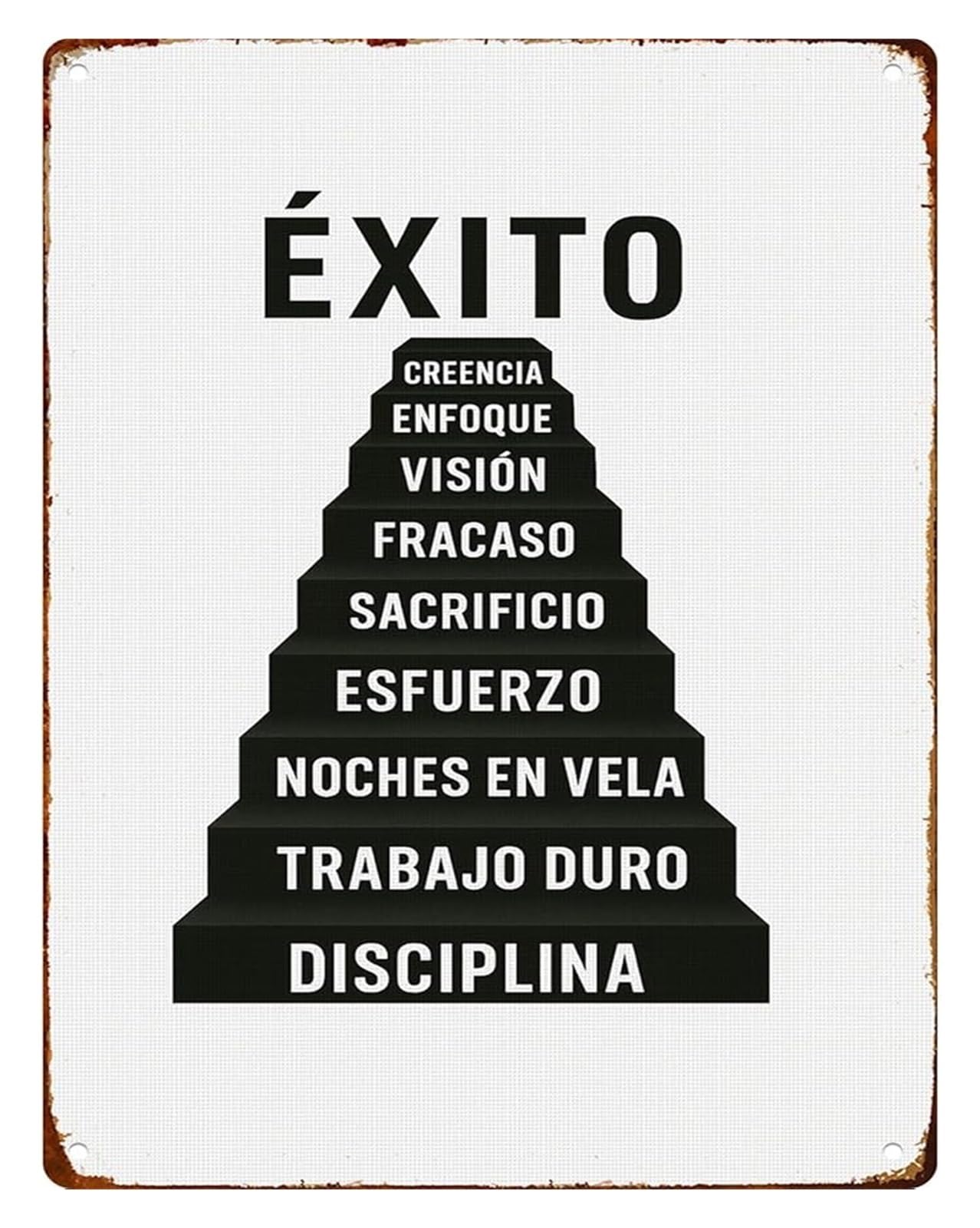 NWPNLXEA Retro Metal Sign Spanish Inspirational Quote Motivational Saying for Home Office Decor 8 X 12 in