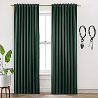 Vista 17 de SHINELAND Cortinas opacas de 102 pulgadas para sala de estar, cortinas opacas con pestaña trasera de 102 pulgadas de largo para dormitorio