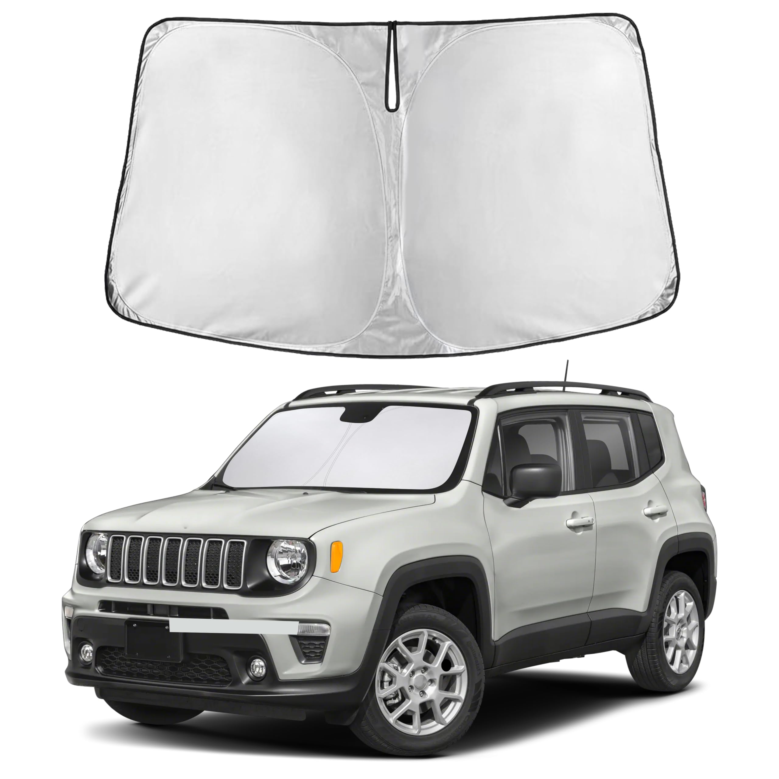 Autovir Windshields Sun Shade Fit for 2015-2022 2023 2024 Jeep Renegade
