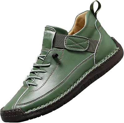 Mens Casual Leather Shoes Ankle Chukka Boots Slip On Lightweight Loafers Womens Fashion Sneakers Lightweight Dress Walking Driving Shoes Business Working Office Shoe Comfortable Handmade Unisex