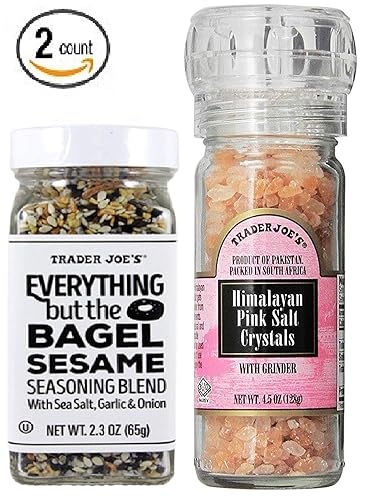 Miniatura 2 de Trader Joe's - Everything but the Bagel Sesame Seasoning Blend, 2.3 onzas y cristales de sal rosa del Himalaya con molinillo integrado de 4.5 onzas