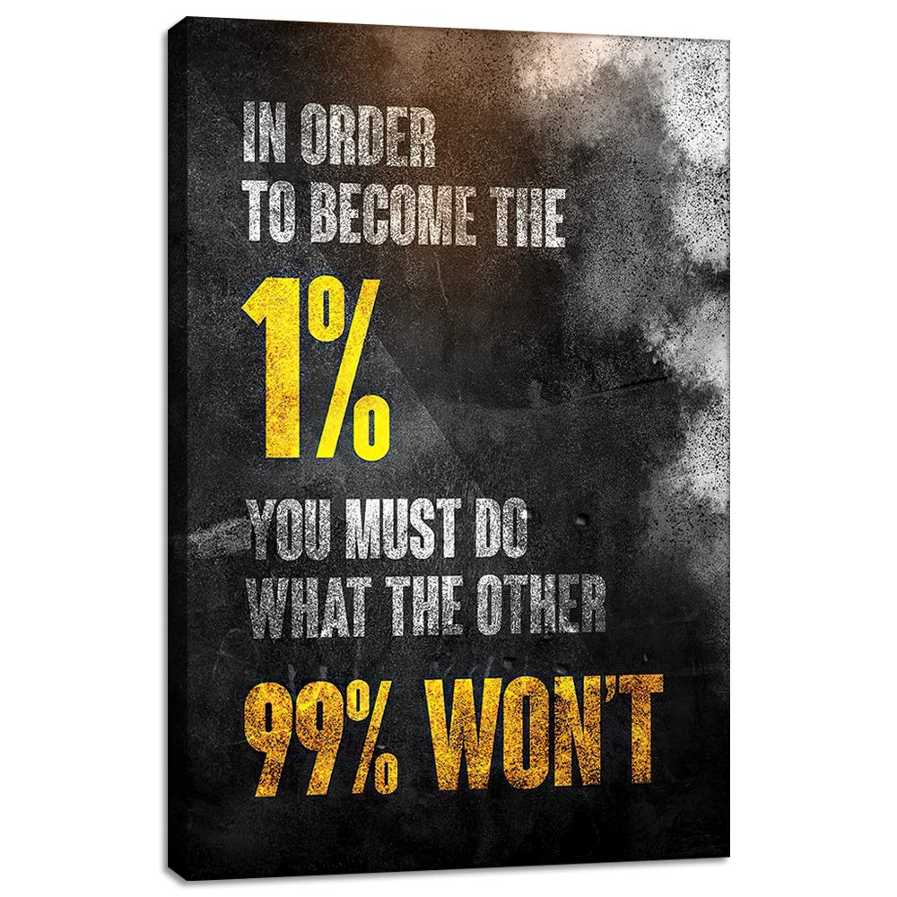 Motivational Entrepreneur Inspiring Quotes Pictures Office Wall Art Decor Abstract Inspirational Canvas Painting Posters Prints Framed Ready to Hang for Living room House Gym - 12" Wx18 H
