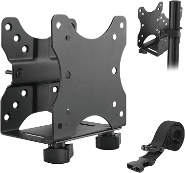 Mount-It! Adjustable Thin Client Mini PC Mount Under Desk, Wall, Pole, or VESA Monitor Stand Fits Mac mini, Small CPUs, Thin Clients, Docking Stations Holds 11 lbs