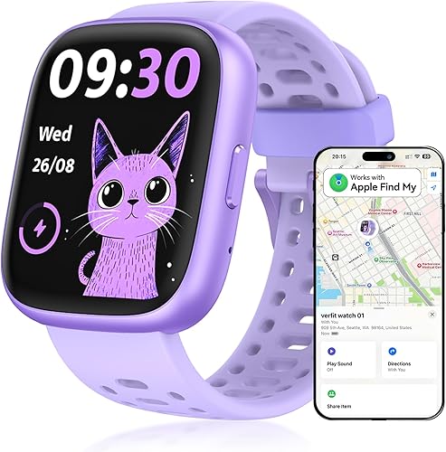 Fitness Tracker for Kids No APP No Phone Needed, Compatible with Apple Find My, 1.83" Smart Watch, Heart Rate, Sleep Monitor, IP68 Waterproof, Step