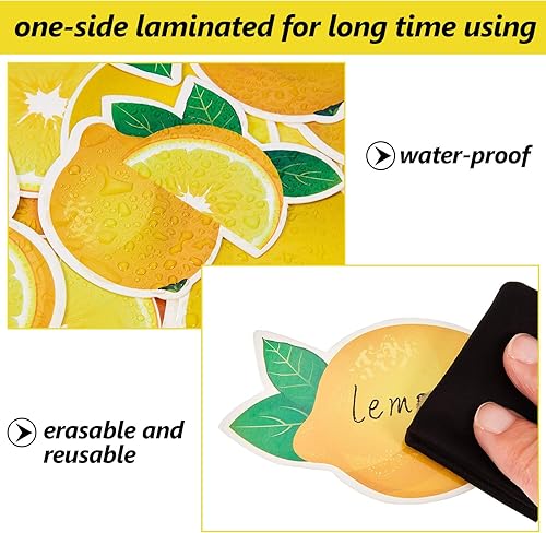Miniatura 3 de 60 piezas de detalles recortados de limón, mini recortes de limón, decoraciones de papel, versátiles letreros de frutas para tablón de anuncios de