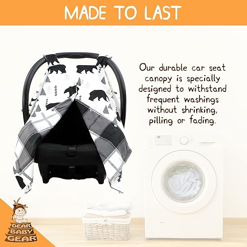 Miniatura 2 de Dear Baby Gear Funda de asiento de automóvil para niños y niñas, toldo para asiento de automóvil para bebé con apertura a presión, funda de asiento
