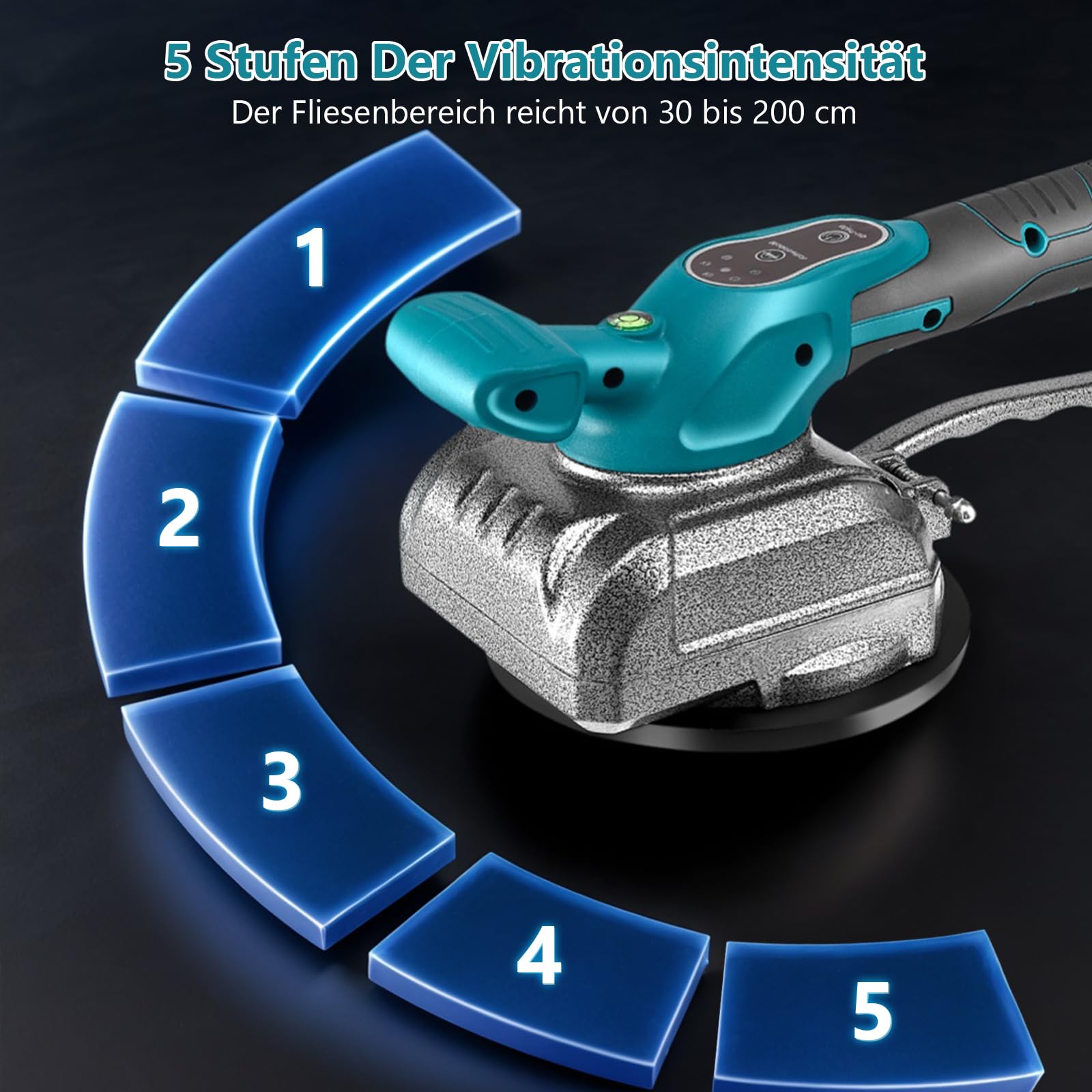 Fliesenrüttler, Fliesenleger Maschine mit 2 21V Akku, kabelloses Vibrationsgerät für Bodenfliesen