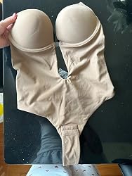 SHAERX Body Contenitivo Modellante Donna Senza Cuciture Intimo Invisibile Shapewear con Controllo della Pancia e Coppe Estraibili, UK SZ5468 Beige XS