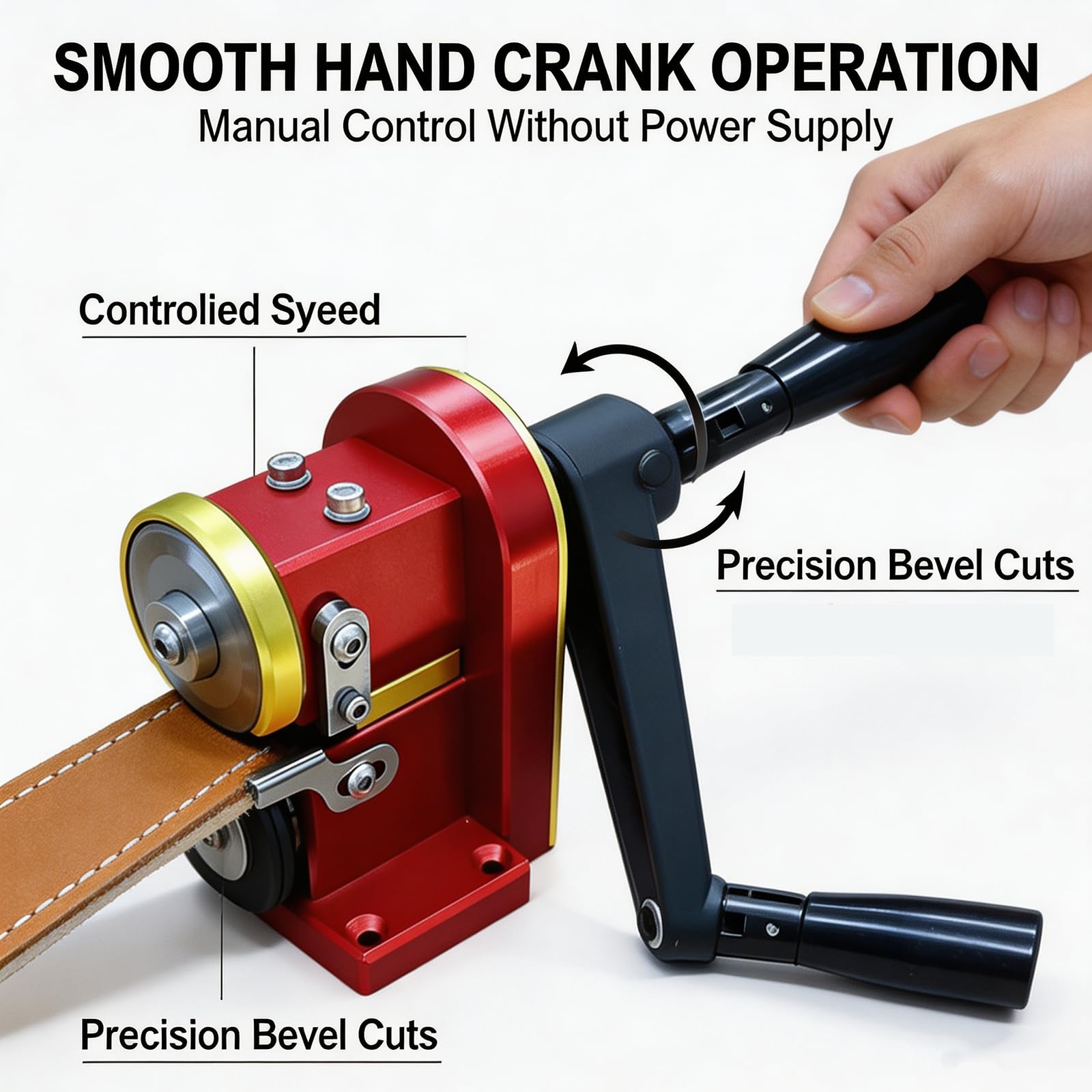 Cortadora Manual De Tiras De Cuero, Máquina De Recorte De Bordes Biselados De Precisión Con Cuerpo De Aleación De Aluminio Y Engranajes De Acero, Para Cinturones, Asas De Bolsos, Correas Reloj