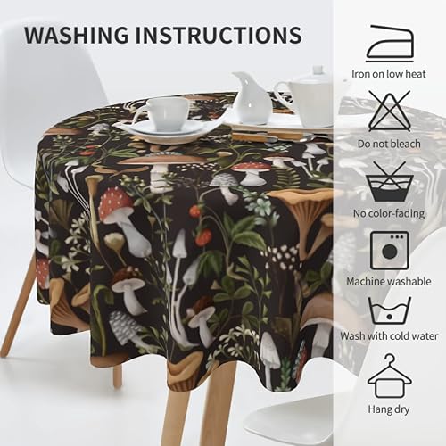 Miniatura 21 de Cafl Mantel rectangular de hongos otoñales, diseño de bayas e insectos, impermeable, sin arrugas, para comedor (60 x 90 pulgadas)