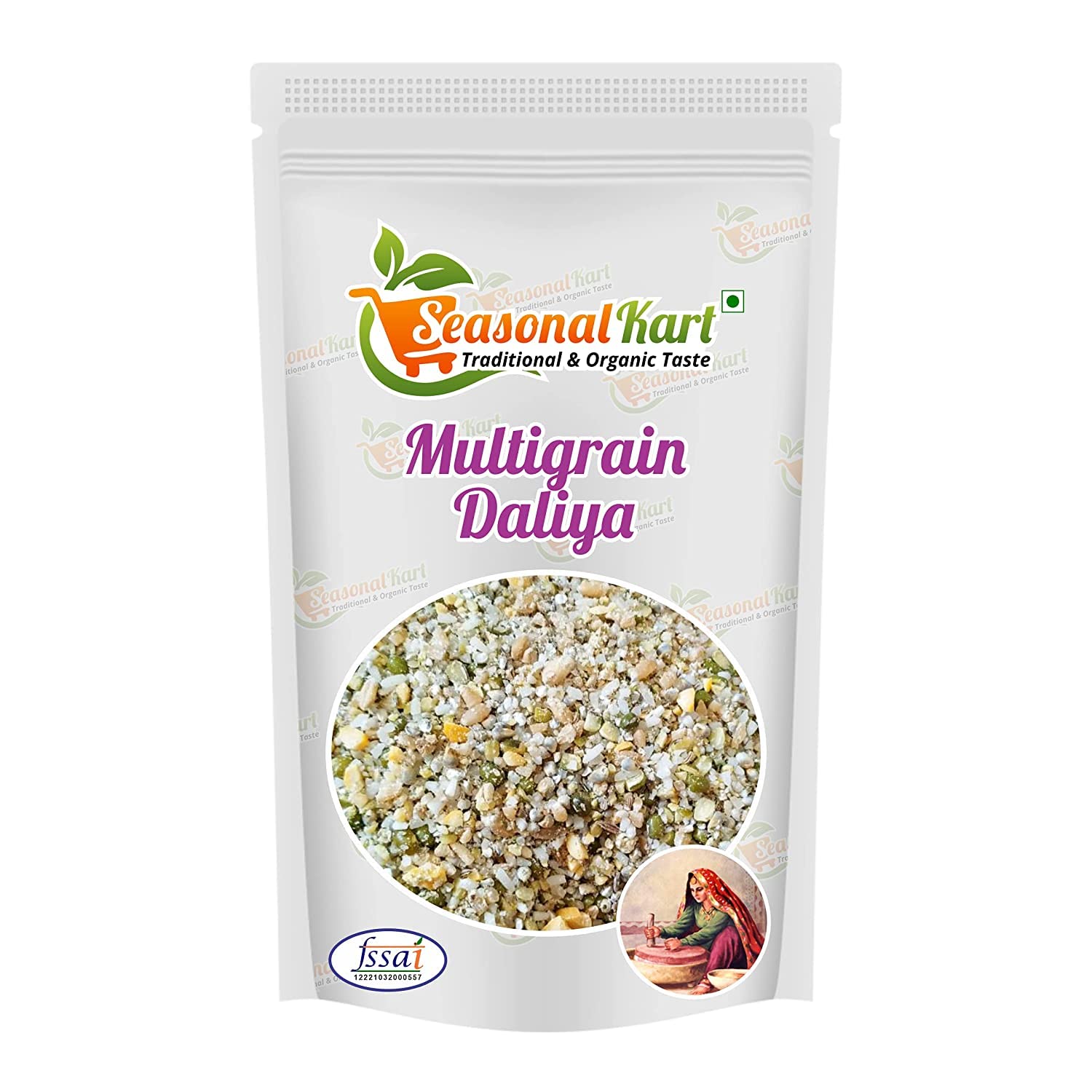 SeasonalKart Organic Multigrain Dalia | Multigrain Daliya | Pure Mix Multigrain Dalia | Healthy Grains | Healthy and Tasty Breakfast| Cereal for Breakfast | Diet Food for Weight Loss |