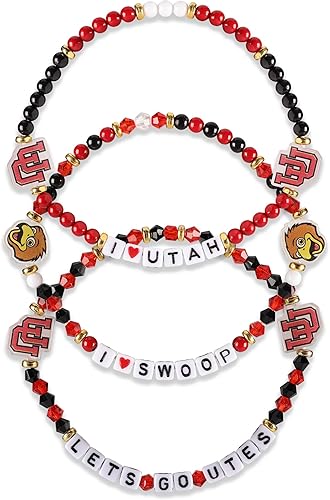 Miniatura 16 de FOCO NCAA unisex-adulto Paquete de 3 Pulseras de la Amistad con Cuentas con Logotipo de Equipo Universitario de la NCAA Oficialmente Licenciadas