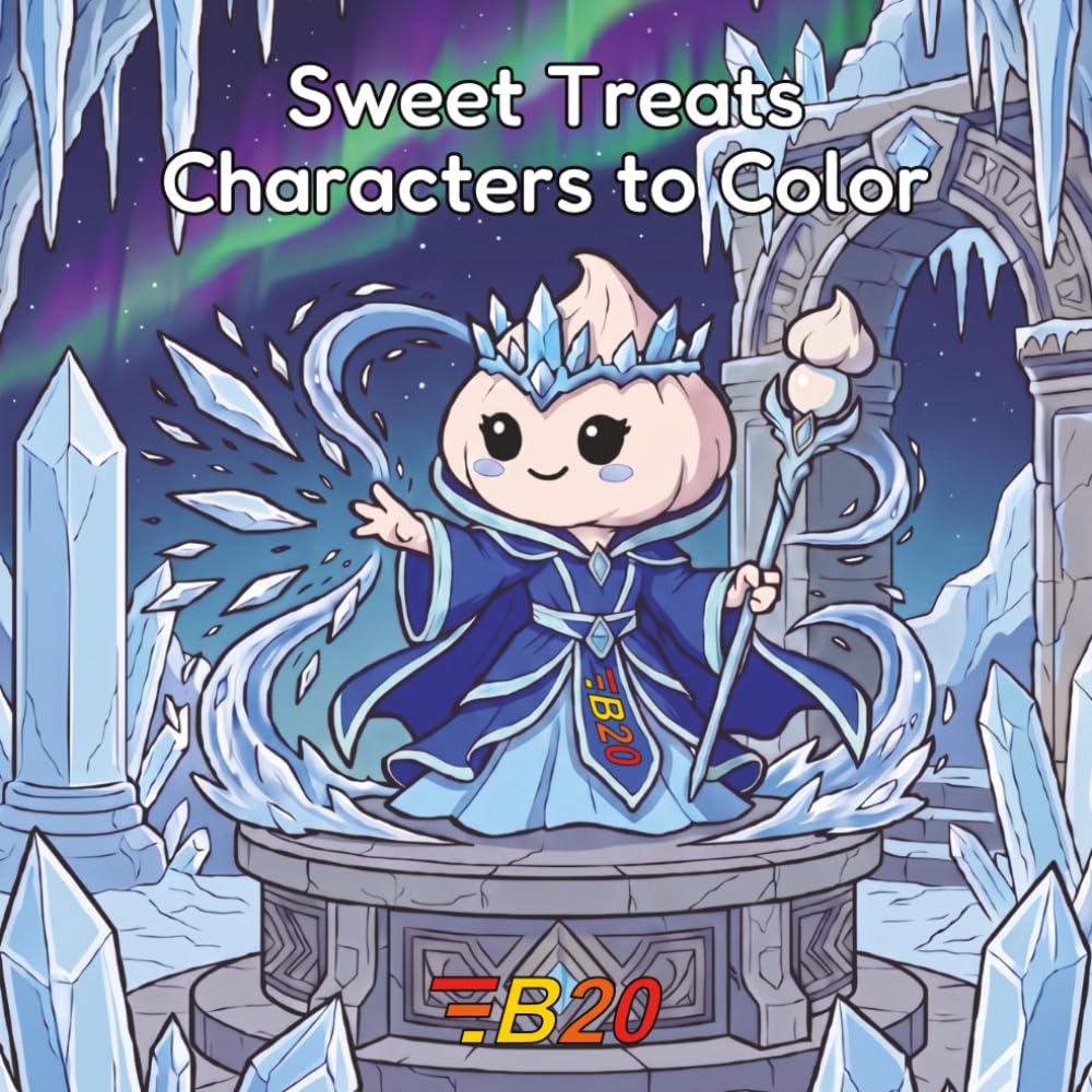 Sweet Treats Characters to Color: A Fantasy RPG Food Coloring Book with 55 Unique Hero Designs for Adults and Teens