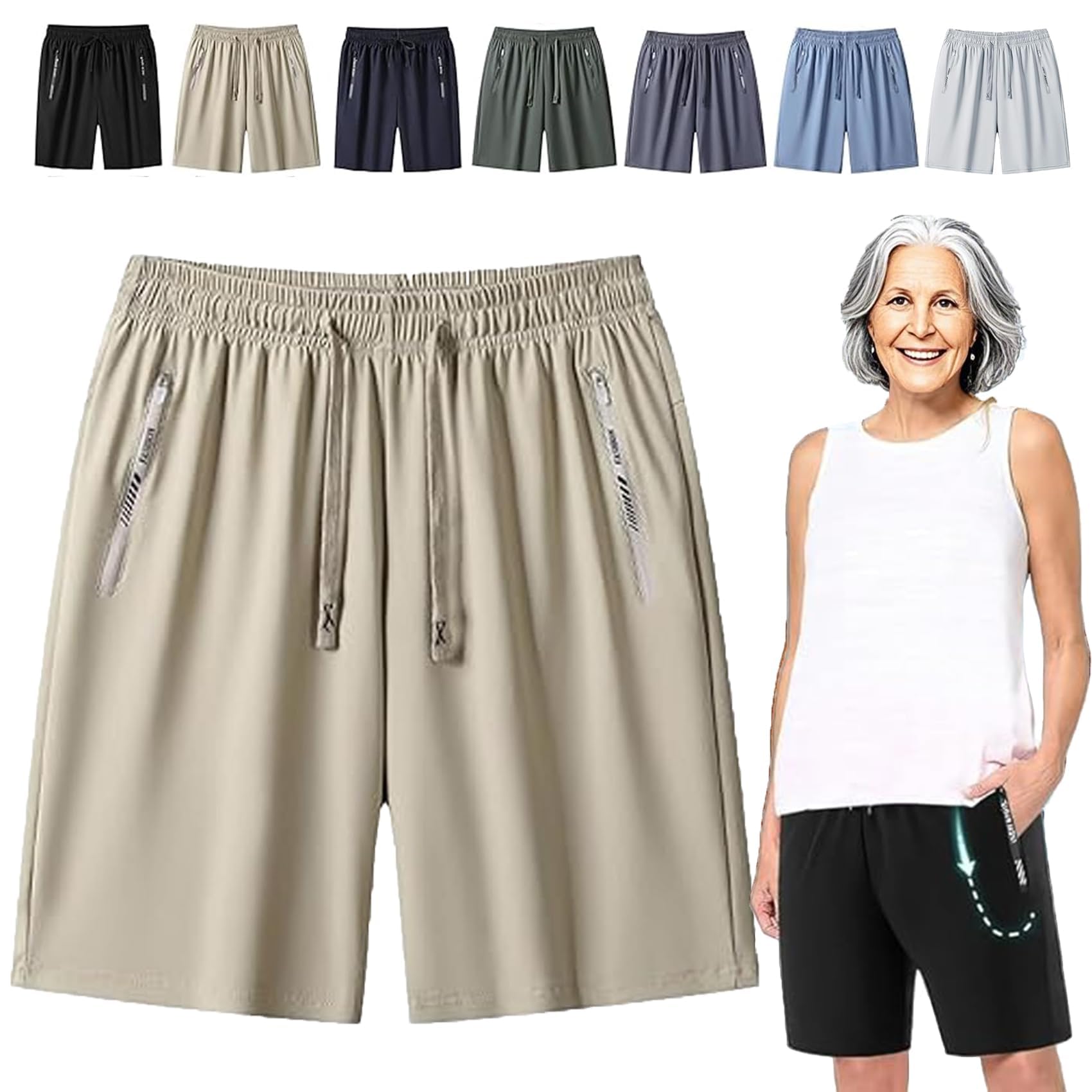 Shorts for Women, Women's Ice Silk Quick Drying Stretch Short