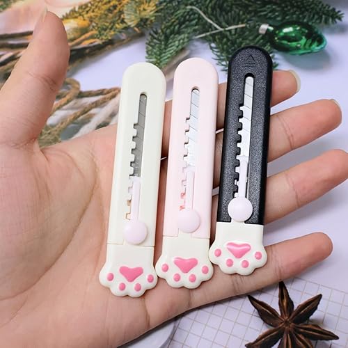 Vista 6 de Honbay 6 uds. Mini cuchillos utilitarios en forma de pata de gato, abridor de letras de garra de animal, cuchillo de arte portátil, cuchillo