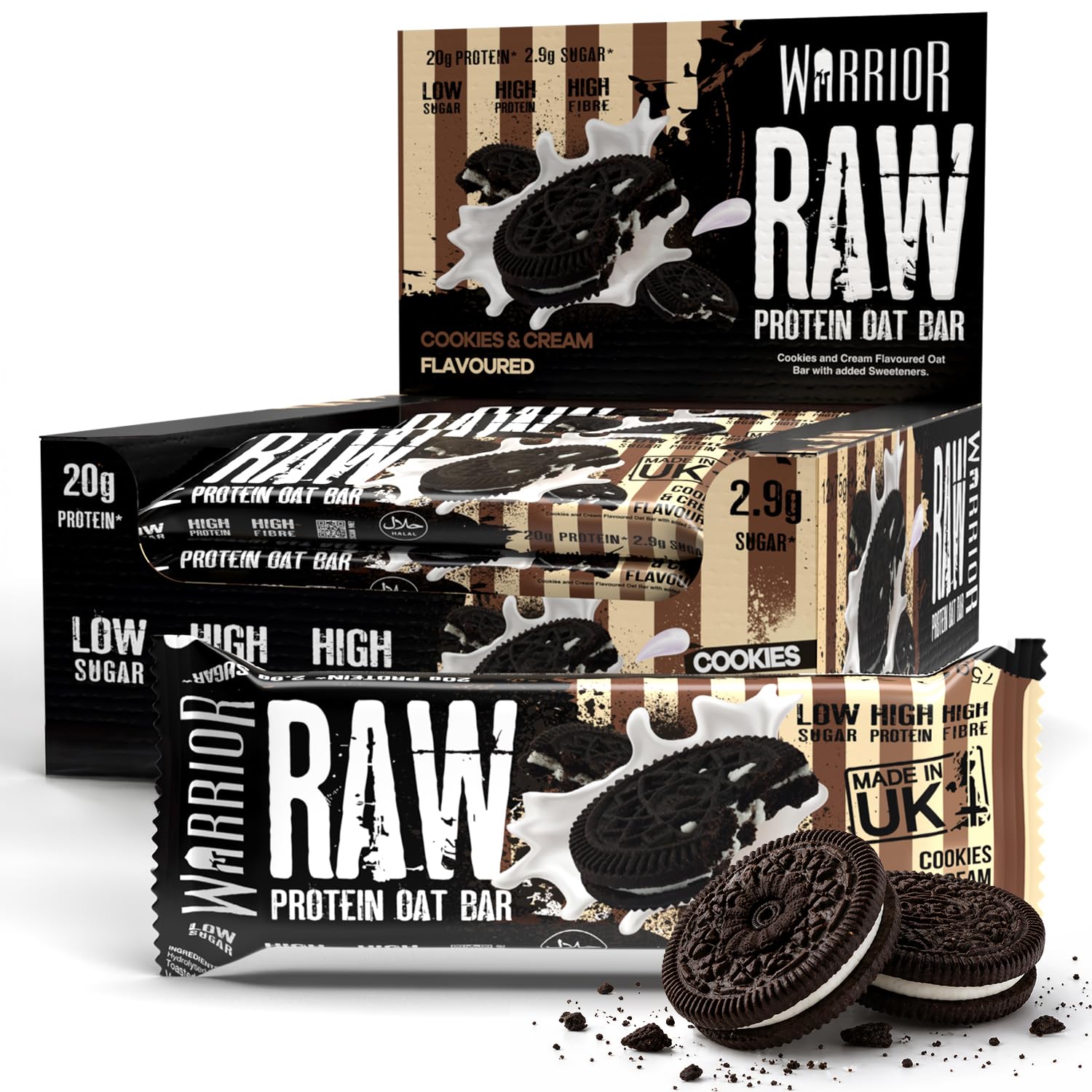 Warrior Raw Protein Flapjack Cookies & Cream 12X75G
