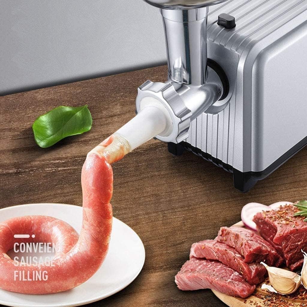 Meat Grinder Electric Sausage Maker Stuffer with 3 Grinding Plates 2 Kinds of Attachments. 400W Power Easy to Clean and Install Suitable for Home Kitchen