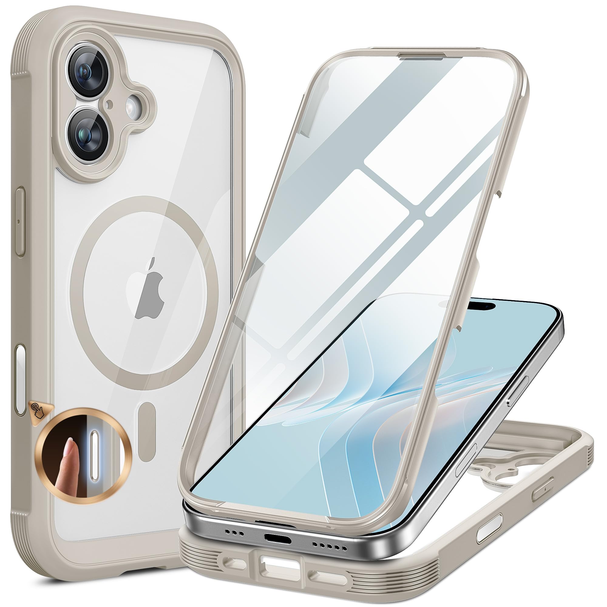 Miracase Magnetic Case for iPhone 17 Case, [Bubble Free] Built-in Glass Screen Protector+ [New Camera Control Button], Full Body Bumper Compatible with MagSafe, Drop Proof 17 Cover,6.3-inch (Black) — view 199