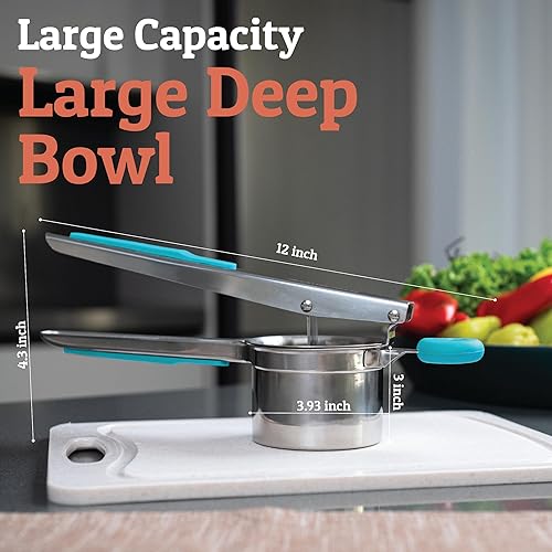 Miniatura 31 de PriorityChef - Prensa de papas grande de 15 onzas, de acero inoxidable resistente, herramienta de cocina, prensa y triturado para un puré de papas