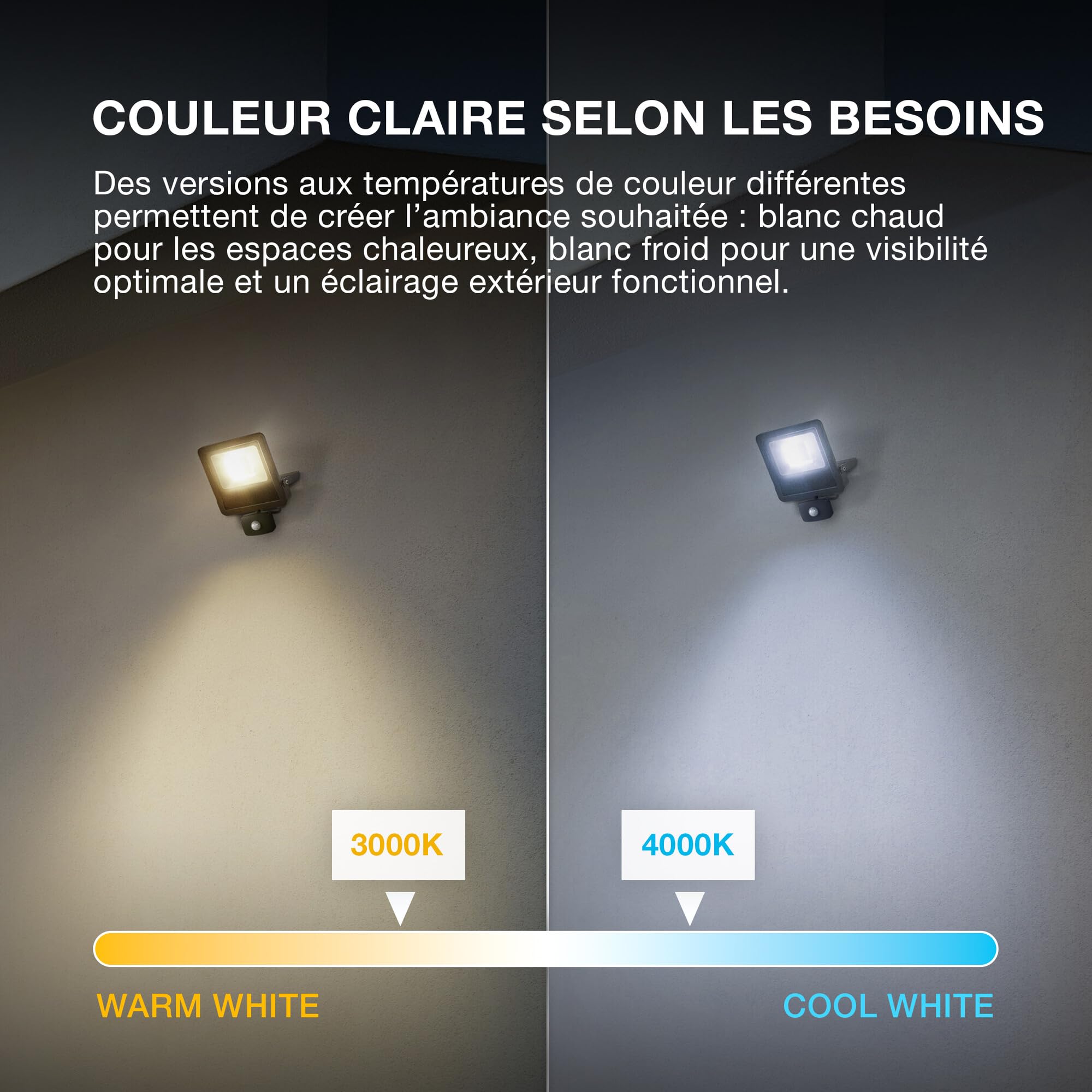 Osram Projecteur Extérieur LED avec Capteur ENDURA Flood, 10W, 1000lm, | ENDURA® Flood Sensor Cool White PCR, Stand Luminaire and Ceiling Floodlight, Gris foncé, 30000 h, pack de 1