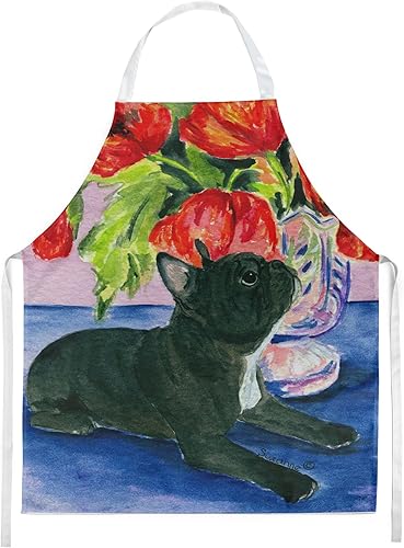 Caroline's Treasures SS8308APRON - Delantal de bulldog francés para cocinar, hornear, manualidades, jardinería para adultos, mujeres y hombres,