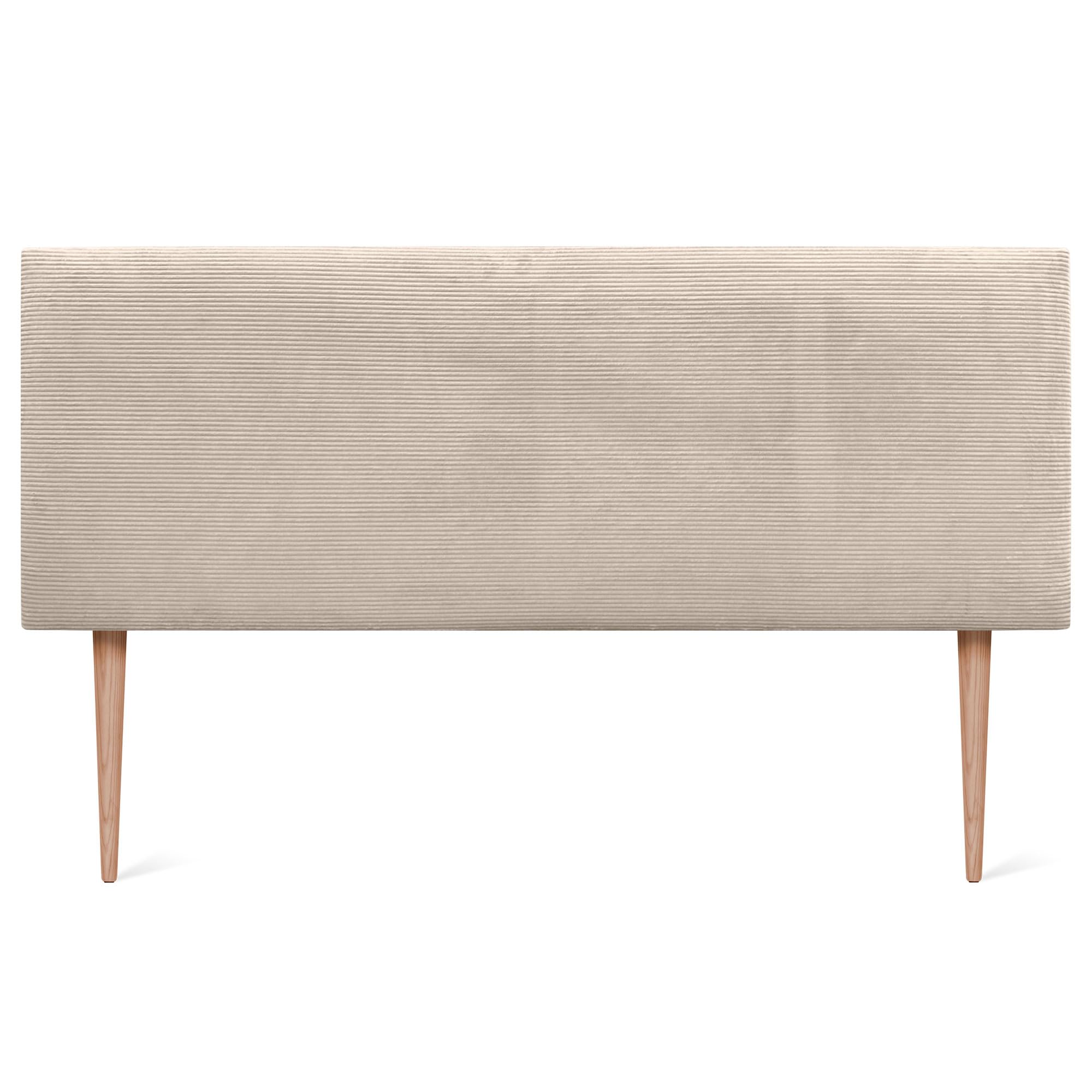 DHOME Cabecero de Pana Liso con Patas Alta Gama Moderno Cabezal Tapizado Cama Lujo Dormitorio Acolchado (Beige, 135 cm)