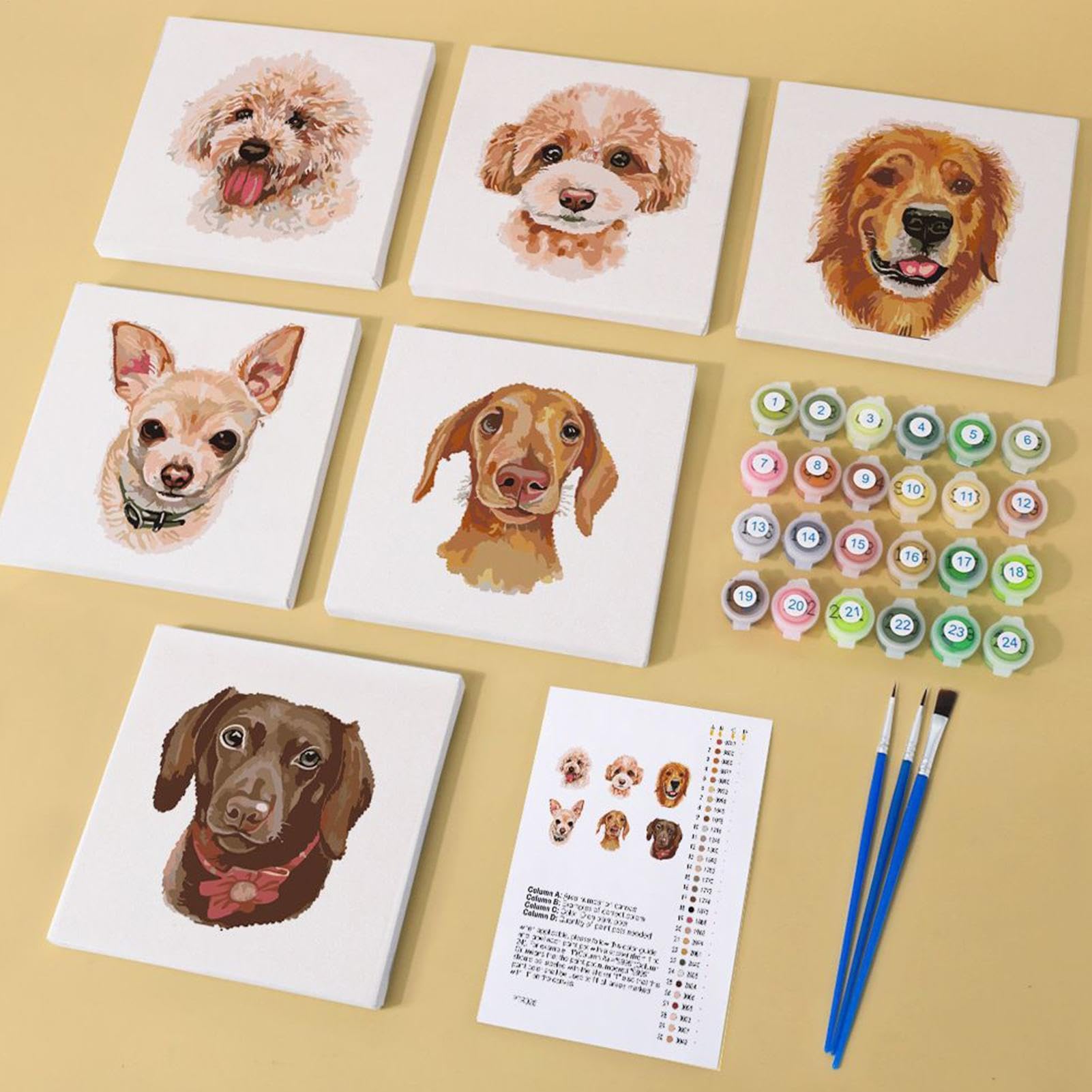 Vernice per cani per kit numerico, pittura per adulti per numero di kit per | Animera