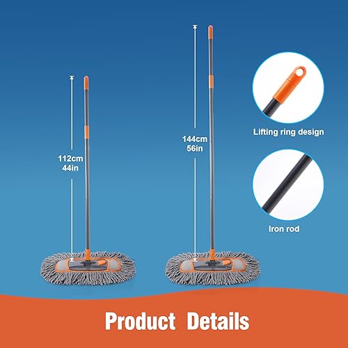 Miniatura 5 de Mopa de polvo de microfibra para limpieza de suelos de madera dura, zócalo seco y húmedo y plumero de piso, herramienta de limpieza doméstica para