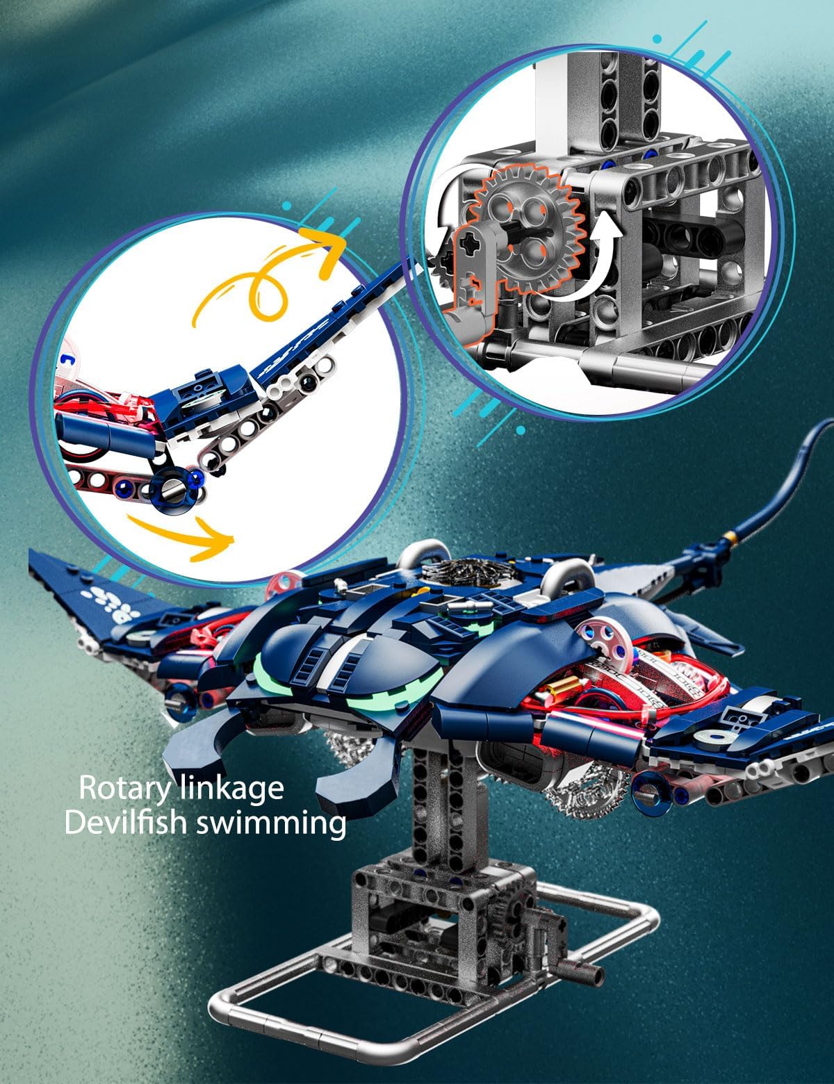 【正規品】スチームパンク メカニカルマンタ 金属ギア可動 組み立て不要【ブルー】 正規品】スチームパンク メカニカルマンタ 金属ギア可動 組み立て不要