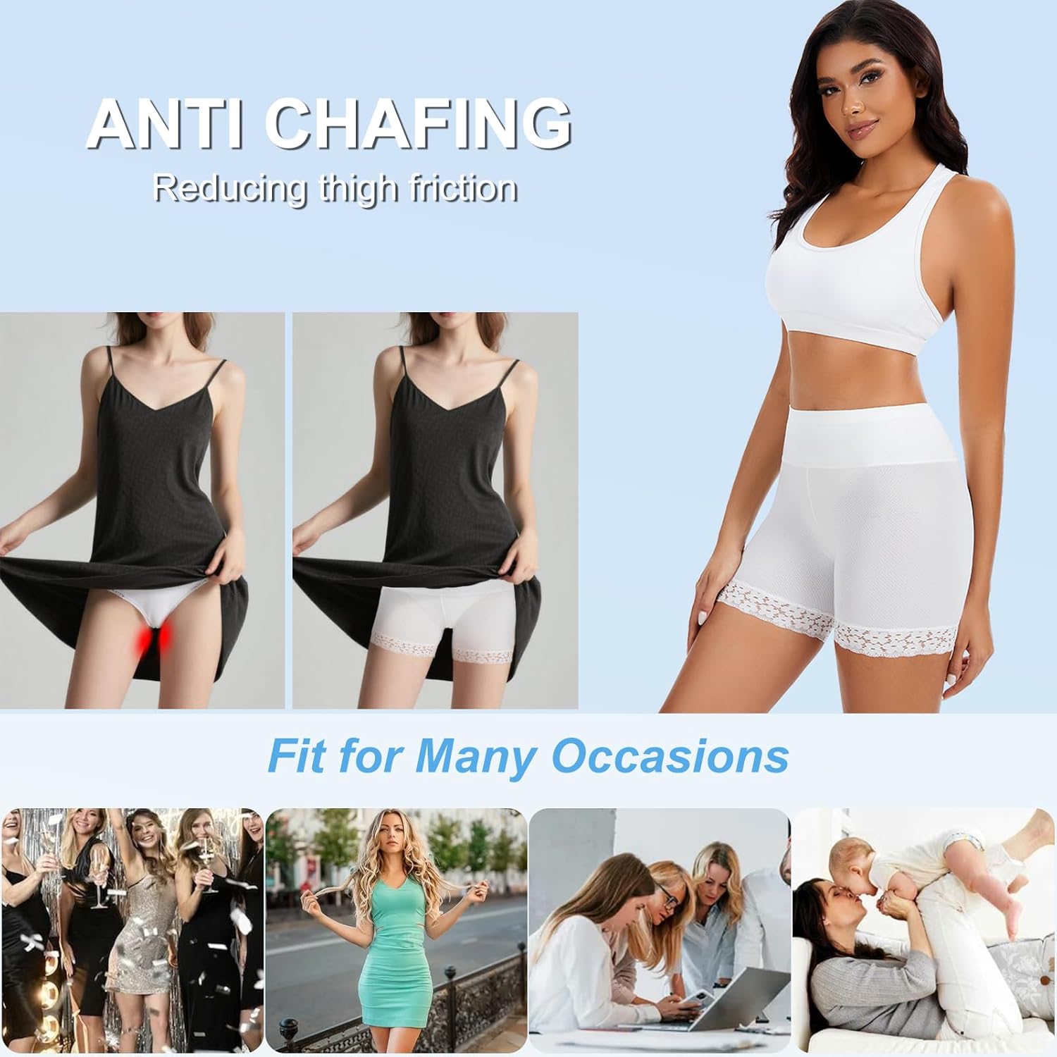 Slip Shorts Mesh Cooling Shorts Women Lace Anti Chafing Under Boyshorts Summer - Image 6