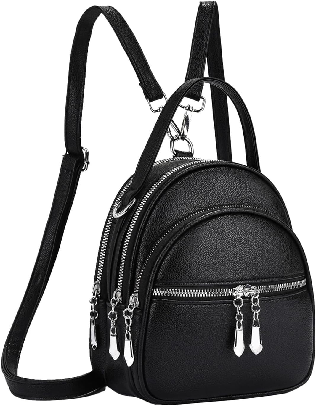 ETERLUME Ladies Small Leather Backpack Cross Body Bag for Women Convertible Handbag for Travel Work