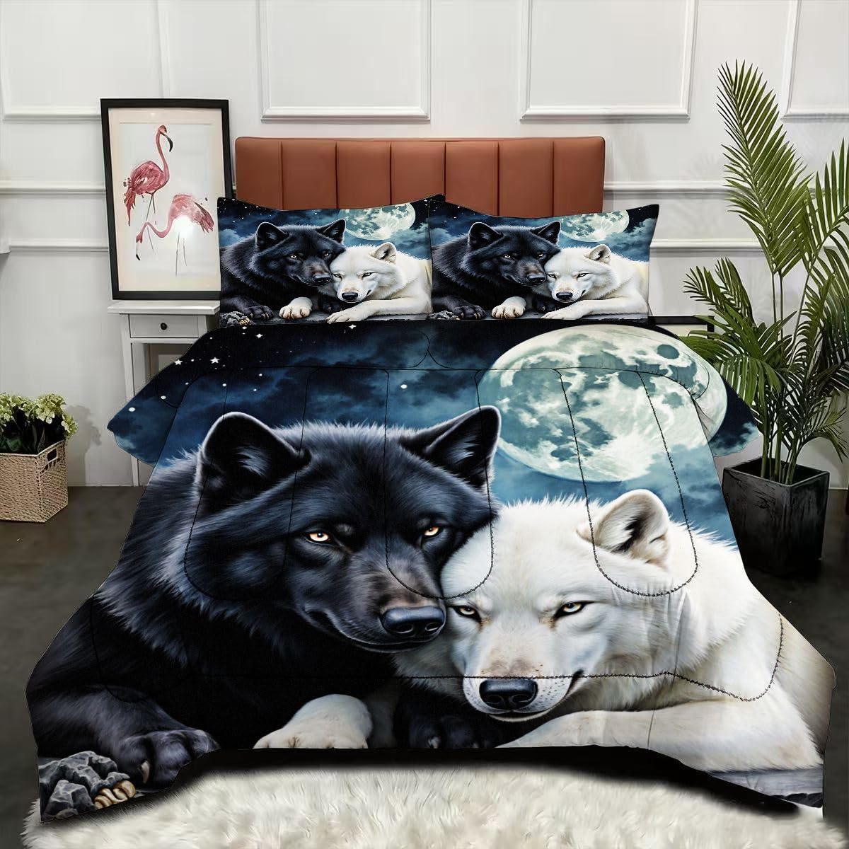 Couette 240 x 260 cm imprimé loup pour transformer votre chambre en un cocon de douceur