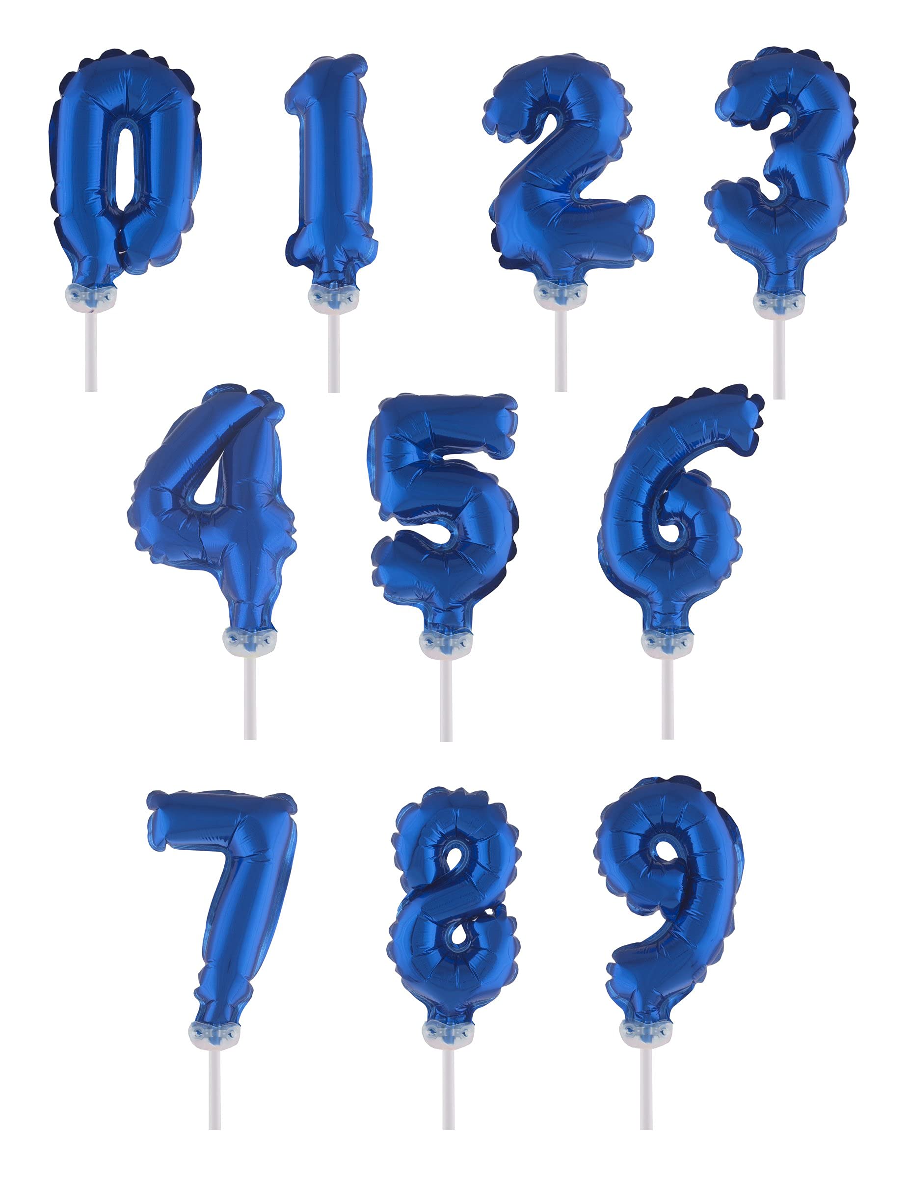 Ziffernballon Backzubehör für Geburtstage blau 2,7 cm