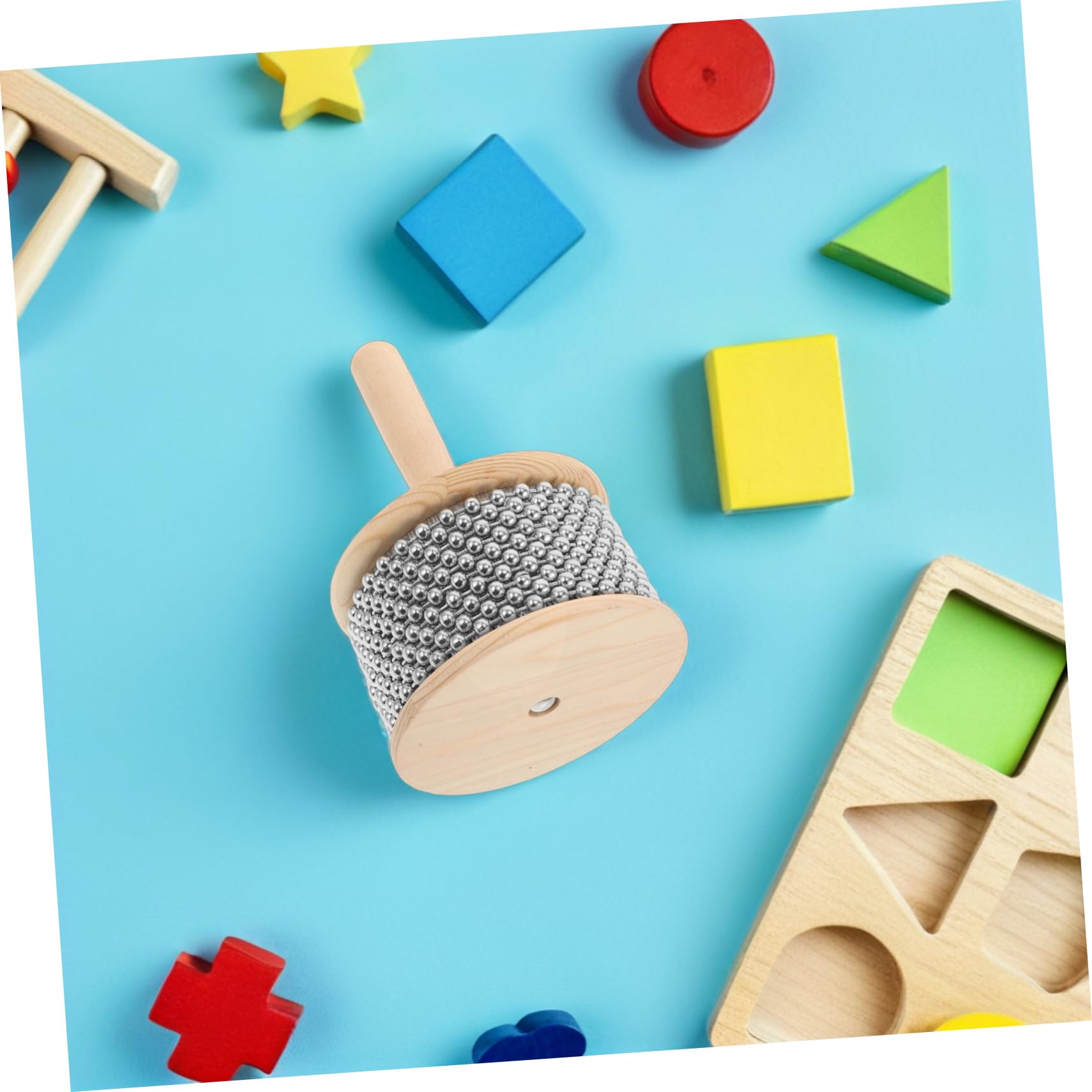 SUPVOX Instrumento Fácil de Aprender para Enseñanza Escolar Cabasa Diseño Elegante de Percusión Manual de Madera y Metal y Presentaciones en Grupo
