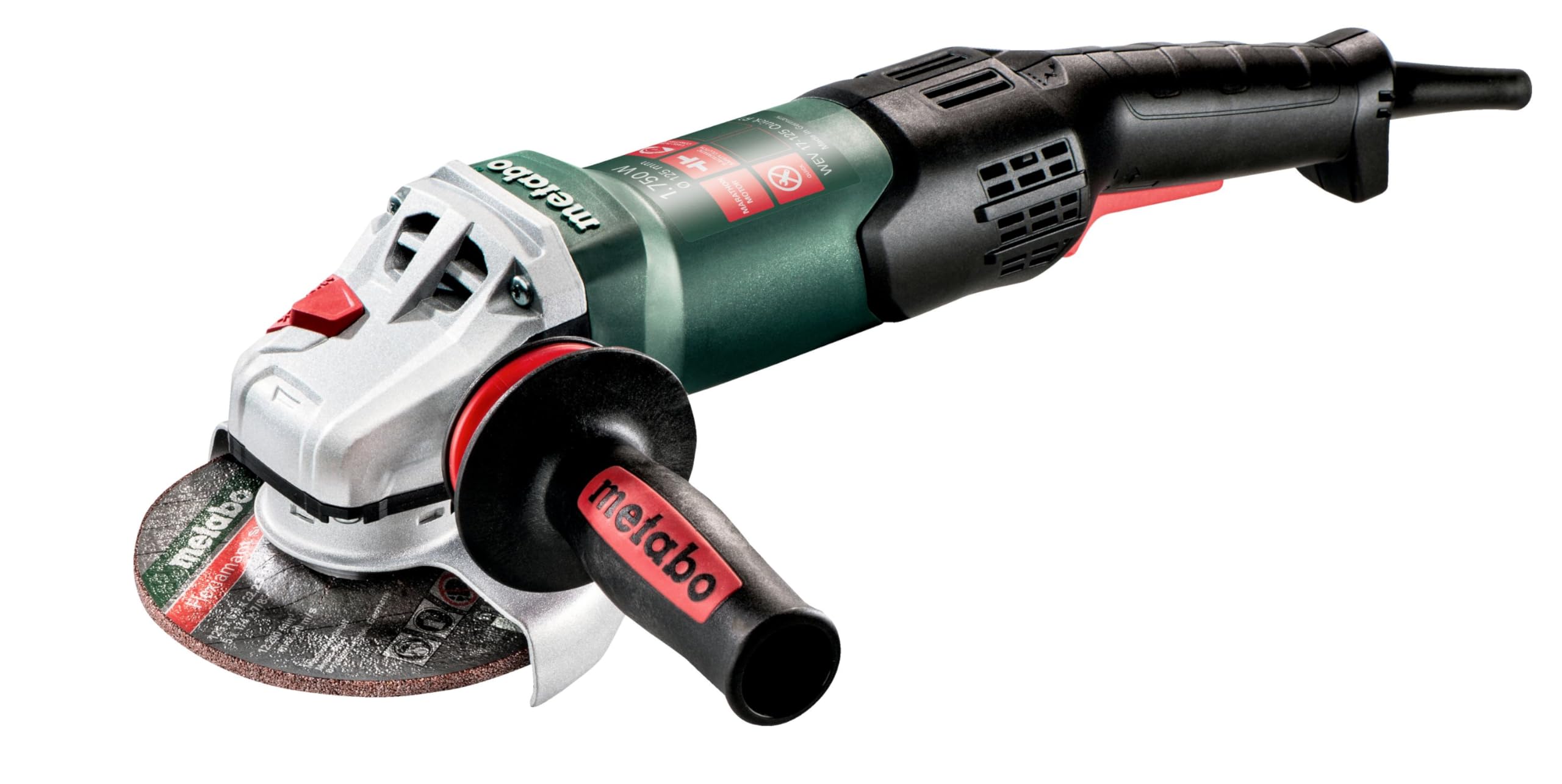 Metabo Szlifierka kątowa WEV 17-125 Quick RT (601089000) karton; z regulacją prędkości obrotowej, nakrętka szybkomocująca, 1750 W, średnica tarczy: 125 mm, prędkość obrotowa biegu jałowego: 2800 –