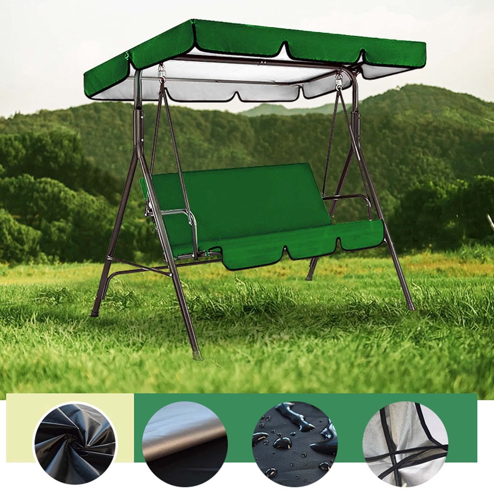 Ensemble de housses de rechange pour balancelle – Housse de protection supérieure imperméable aux UV pour balancelle d'extérieur – Auvent de rechange durable et résistant aux intempéries