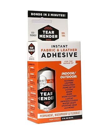 Tear Mender Instant Fabric and Leather Adhesive, 2 oz. Bottle, 12 Pack, TM-1-C12