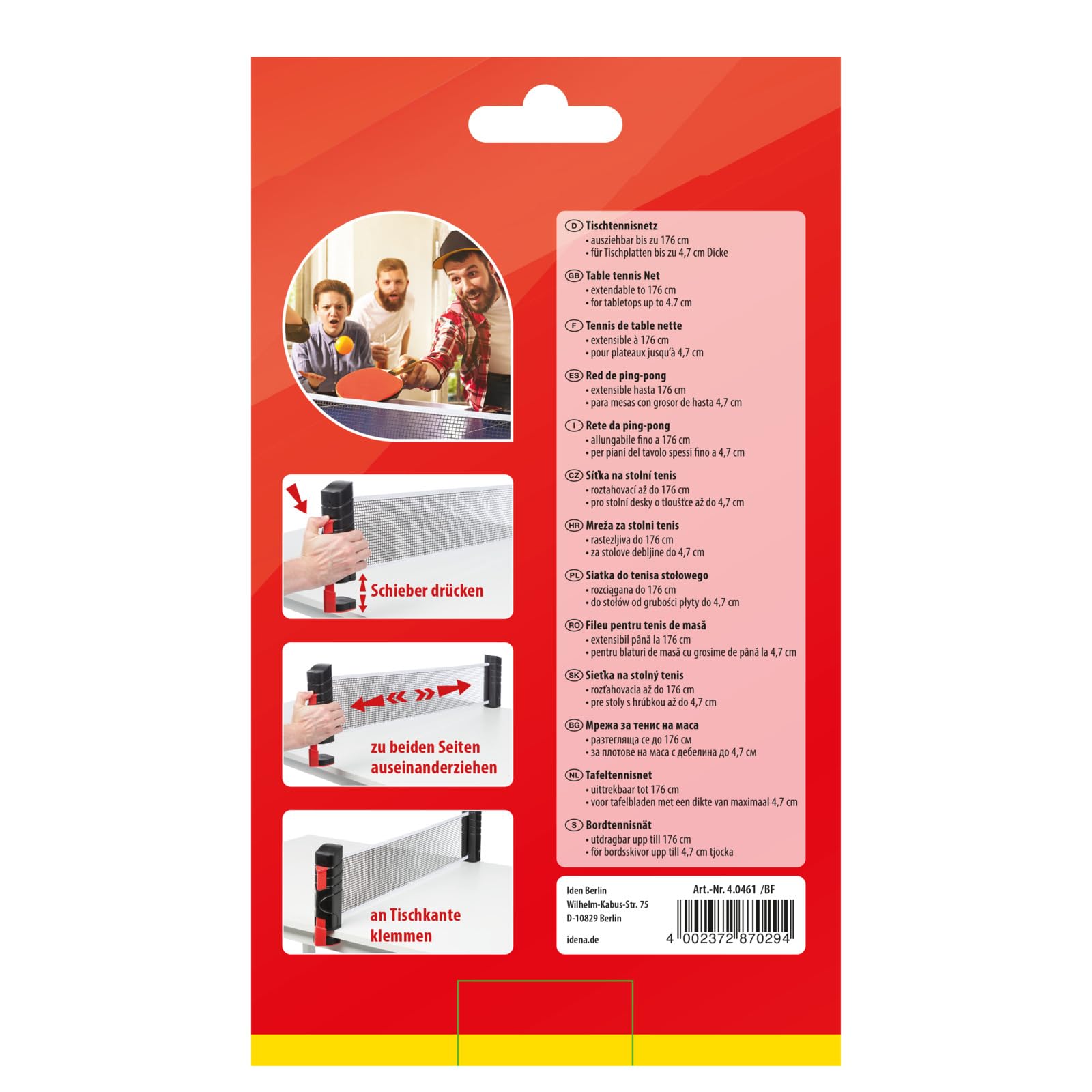 Idena Red de ping-pong extensible para mesa