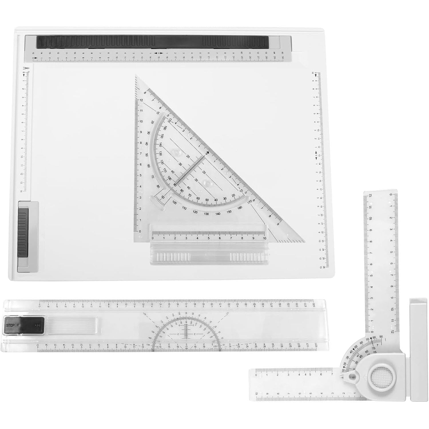 Strumenti Multifunzionali Per Tavoli Da Disegno A4, Tavolo Da Disegno, Tavolo Da Disegno Con Angolo Regolabile Con Goniometro Triangolare E Righello, Misurazione Angolare Con Righello Trasparente