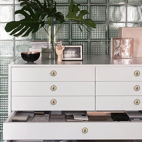 Miniatura 4 de Paquete de 4 pomos negros para cajones pomos de flores rústicas con diseño de iris de flor de lis pomos de cristal para aparador tiradores de cajón