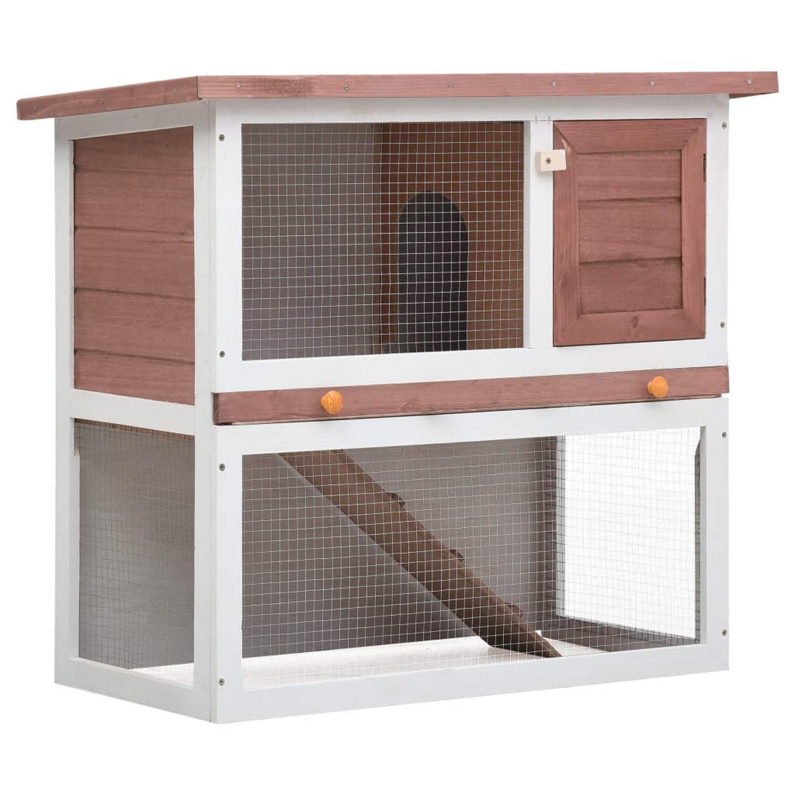 Jaula conejera con 1 Puerta, Jaula Cobaya, Jaulas para Conejos, Jaula Hamster, Casa Conejo, Casita Conejo, Nido Conejo, Madera marrón