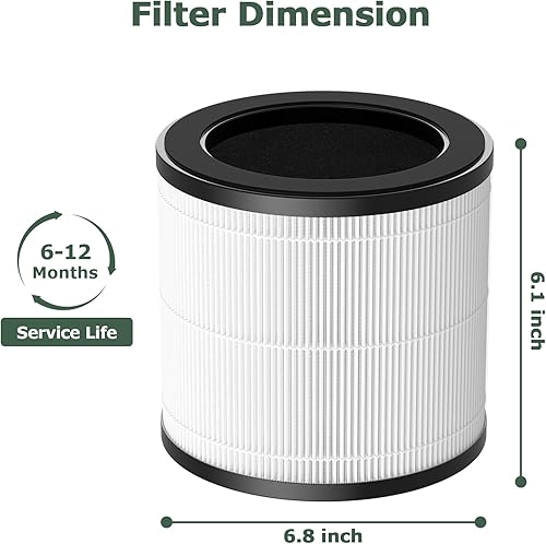 Miniatura 4 de HAP360W - Filtro de repuesto HEPA verdadero compatible con el purificador de aire Holmes True HEPA 360 y purificador de aire Bionaire True HEPA de